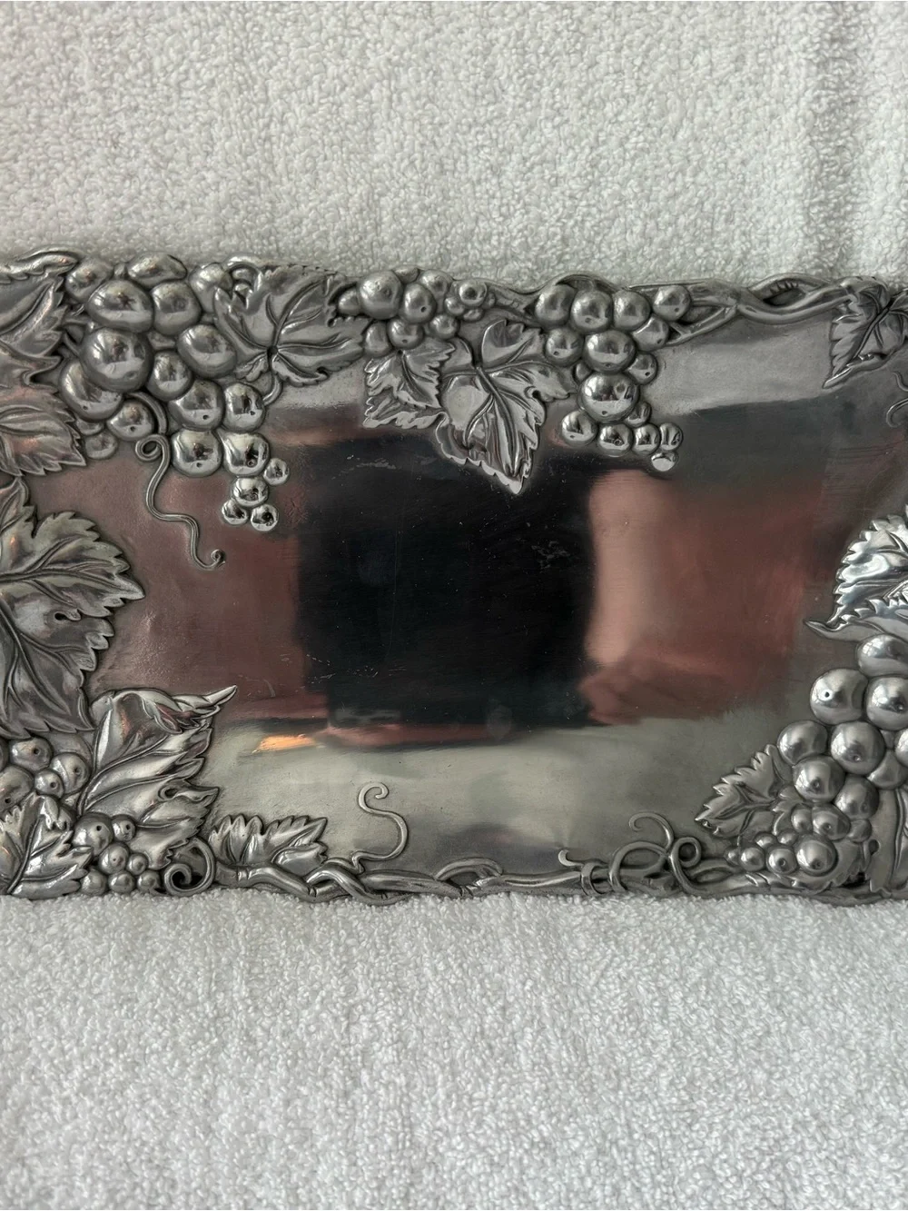 Arthur Court Silver Grape Motif Serving Tray